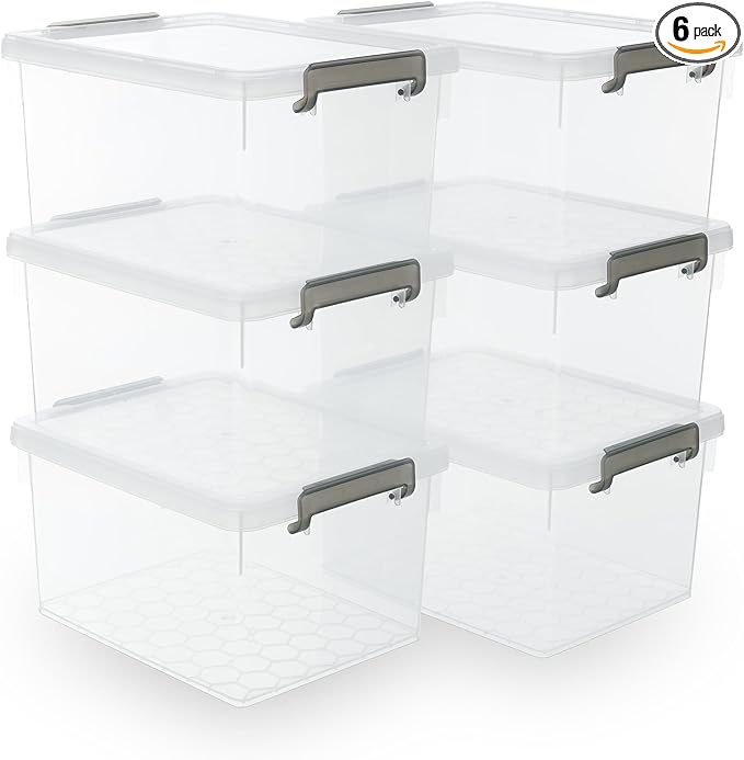 Citylife 22.2 QT 6 Packs Plastic Storage Bins by Unknown