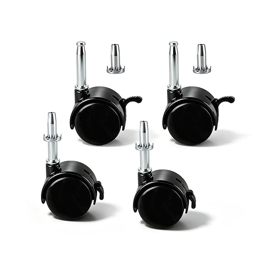 4pcs M8 Grip Neck Stem Caster Wheels 1.5 Inch Swivel Casters by letrushare