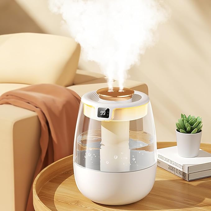 Double Spray Air Humidifier for Bedroom, 2L Quiet Cool Mist Humidifier for by Unknown
