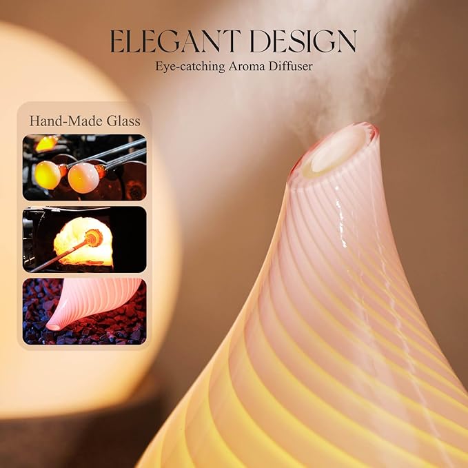 Porseme 150ml Essential Oil Diffuser Glass Color Changing Aroma Air Diffusers - Image 5