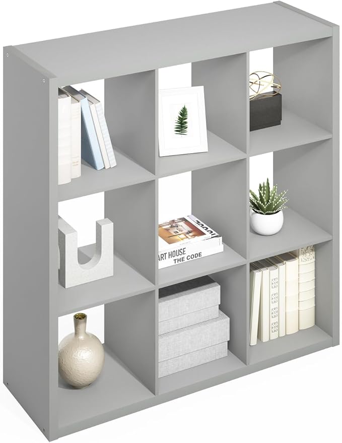 Furinno Simple Cube Storage Organizer, 9-Cube Display Shelf, Open Back Shelving - Image 5