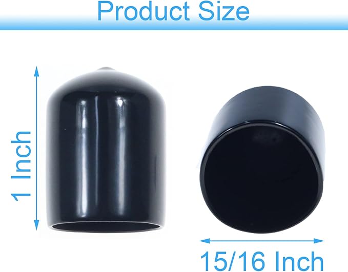 Acocony 15/16 Inch Rubber Cap Round Rubber End Caps PVC Flexible Protector - Image 2