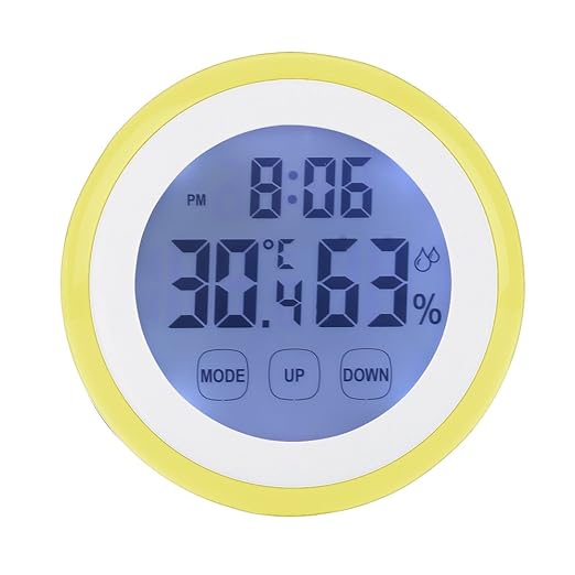 Digital Thermometer Hygrometer Clock, Temperature Humidity Monitor Alarm Clock by LAEINA