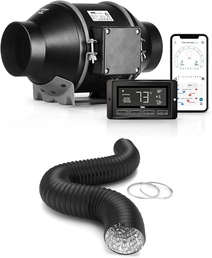 iPower 6 Inch Inline Duct Ventilation Smart Fan by iPower