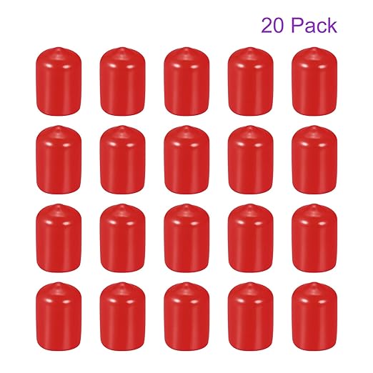 DMiotech 20 Pack 1/2" ID Red Screw Thread Protectors Rubber End Caps Bolt Covers - Image 6