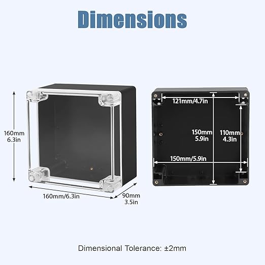 LeMotech Electrical Box Clear Cover Project Box IP65 Waterproof Junction Box - Image 2