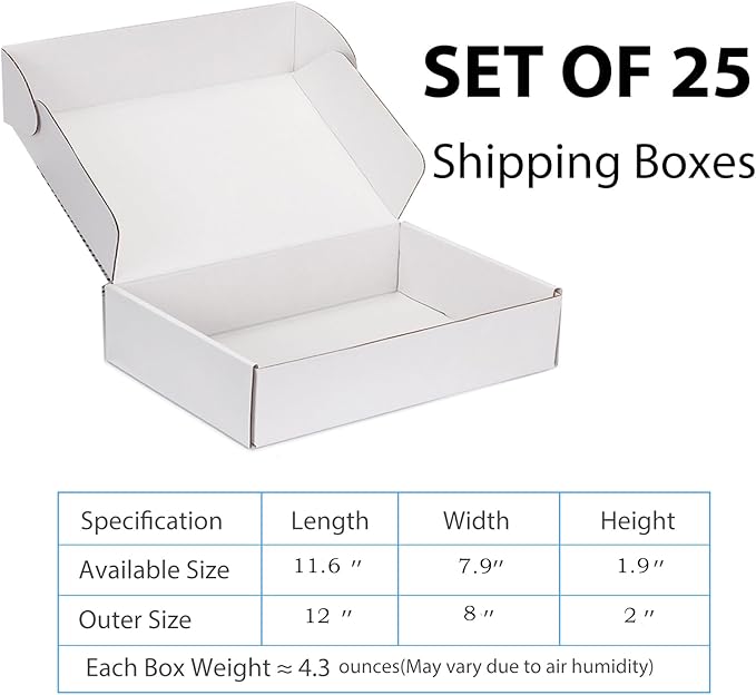 Small Shipping Boxes 12x8x2 Inch - Image 2