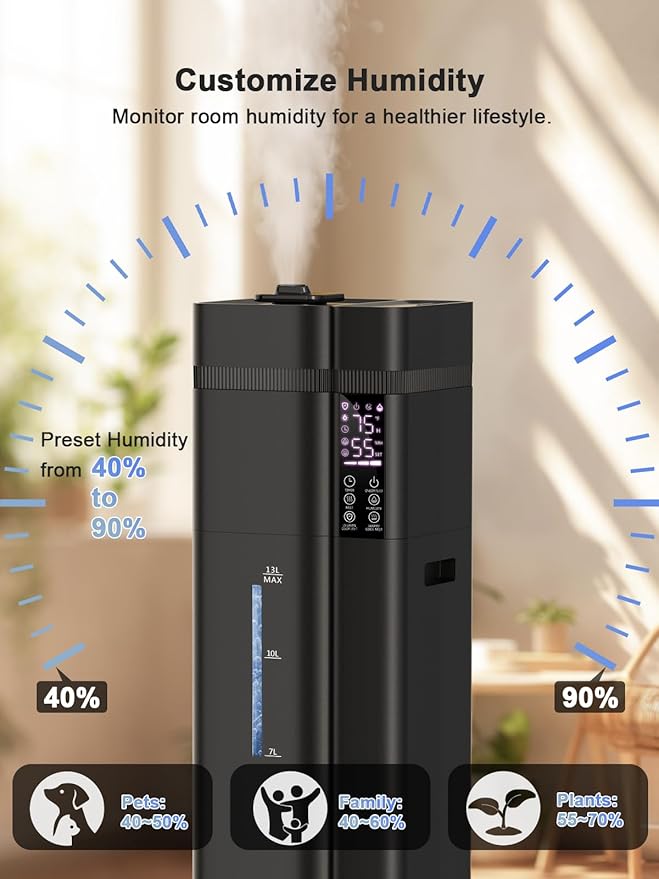 13L/3.4Gal Humidifiers for Bedroom, Ultrasonic Warm & Cool Mist Humidifier - Image 8