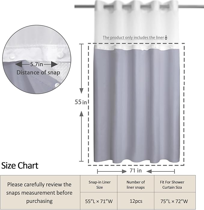 Replacement Snap-in Fabric Liner 71" W x 55" L, - Image 6