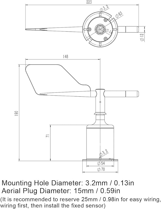 Wind Direction Sensor, Wind Speed and Direction Sensor, 360° Directional Wind - Image 5