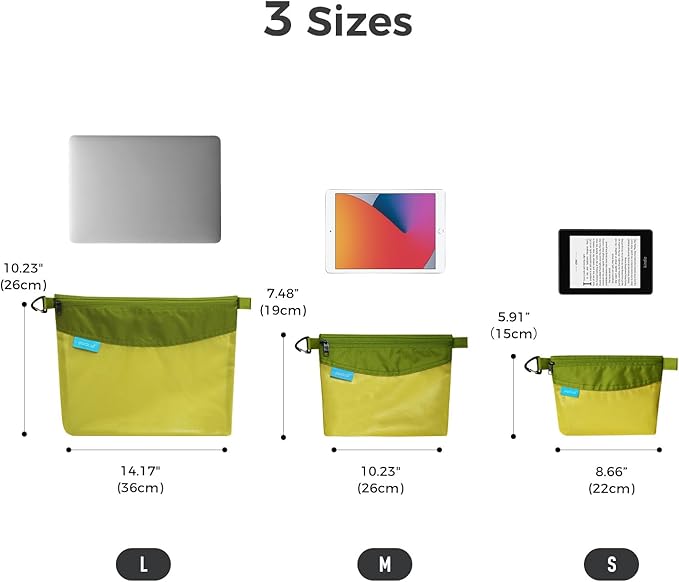 pack all 3 Pcs Water-resistant Material Zipper Pouch Set, Mesh Zipper Bags - Image 2