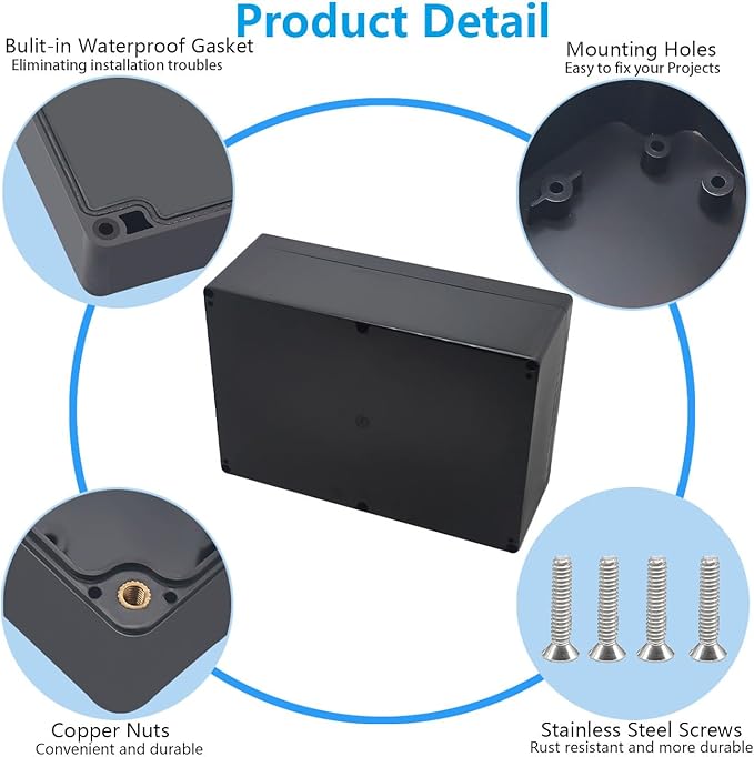 Project Box ABS Black Electrical Boxes IP67 Outdoor Waterproof box Electronic - Image 6