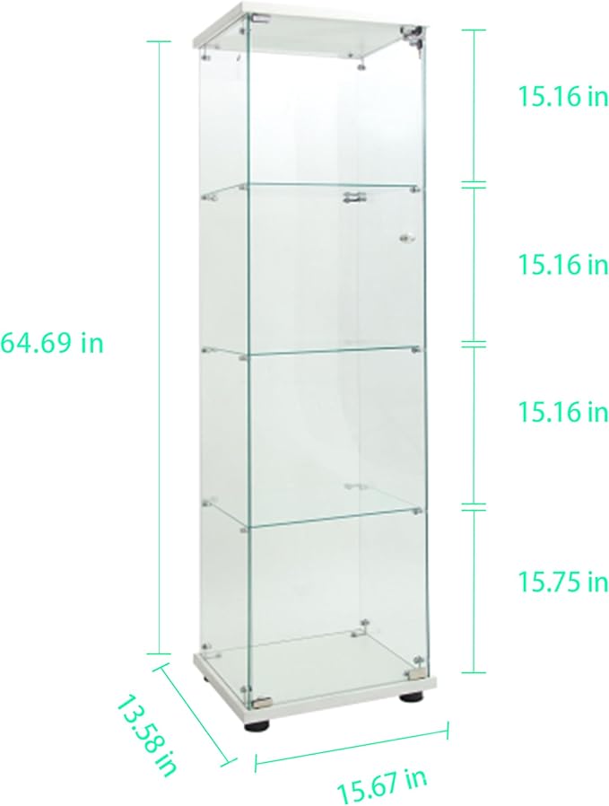 Yoluckea 4-Tier Glass Display Cabinet - Image 2