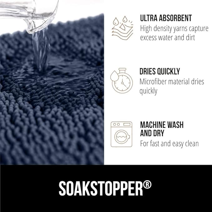GORILLA GRIP SOAKSTOPPER Dog Door Mat, 48x30 Machine Washable Rug Absorbent - Image 4