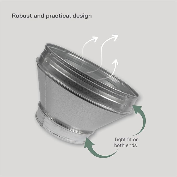 Vent Systems 12" Inch to 8" Inch Duct Reducer Adapter Connector Fitting Pipe - Image 3