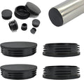 4" Plastic Hole Plugs Black -Round Chair Leg Caps, Flush Mount Pipe Plugs by EASYEAH