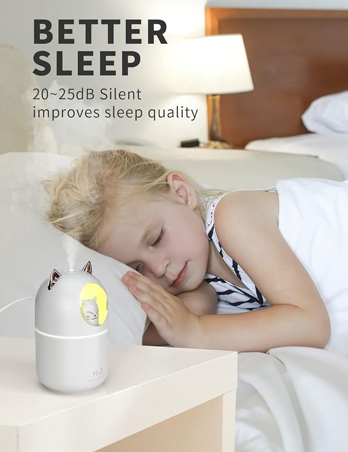 Cool Mist Humidifier, 300ml Mini Humidifiers - Image 3