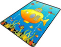 Runner, Submarine Fish Pattern Printing Washable Area Rugs Fade Resistant by Snarena