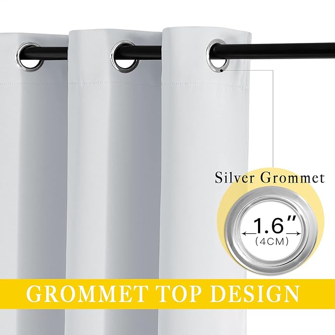 NICETOWN Patio Door Curtain Room Darkening Drapes, Grommet Light & Heat - Image 2