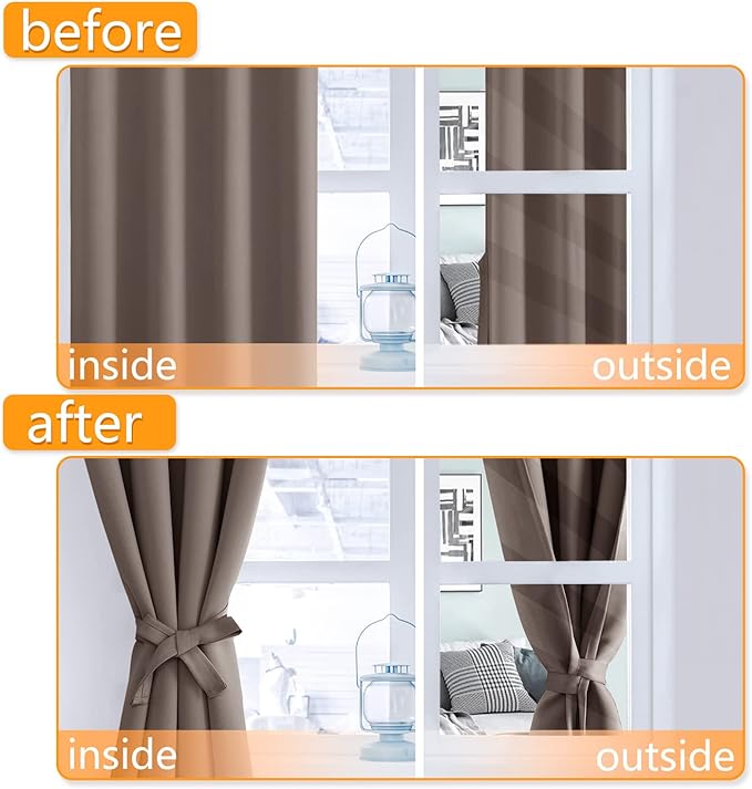 Hiasan Blackout Curtains for Bedroom, 42 x 63 Inches Length - Image 5