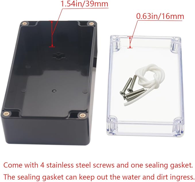 Project Box IP65 Waterproof Junction Box ABS Plastic Black Electrical Boxes DIY - Image 4