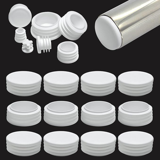 2" Plastic Hole Plugs White -Round Chair Leg Caps, Flush Mount Pipe Plugs by EASYEAH