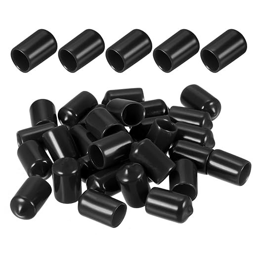 DMiotech 100 Pack 11mm ID Black Screw Thread Protectors Rubber End Caps Bolt by DMiotech