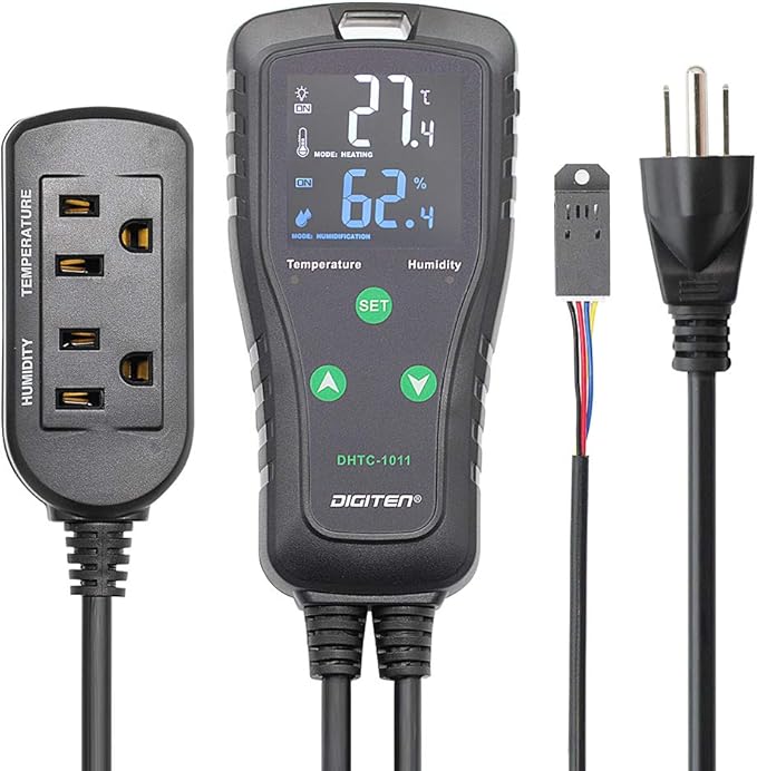DIGITEN DHTC-1011 Temperature and Humidity Controller Outlet Plug in Thermostat by DIGITEN