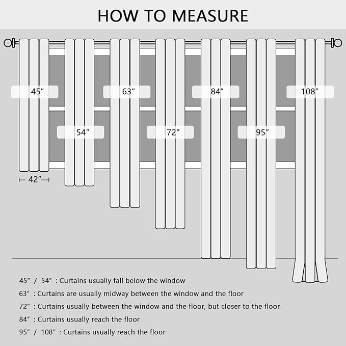 MYSKY HOME Grey Curtains for Boys Room Blackout Curtain for Bedroom Kitchen - Image 7