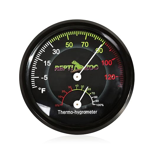 REPTI ZOO Reptile Terrarium Thermometer Hygrometer Dual Gauges Pet Rearing Box by REPTIZOO