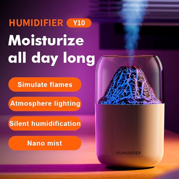 Portable Mini Volcano USB Humidifier - 300ml Cool Mist - Image 3