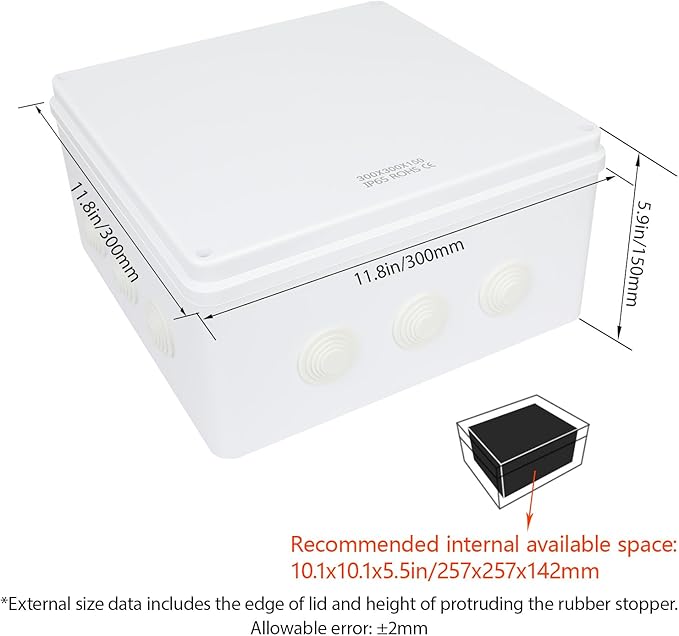 LeMotech Junction Box, ABS Plastic IP65 Waterproof and Dustproof, Universal - Image 2