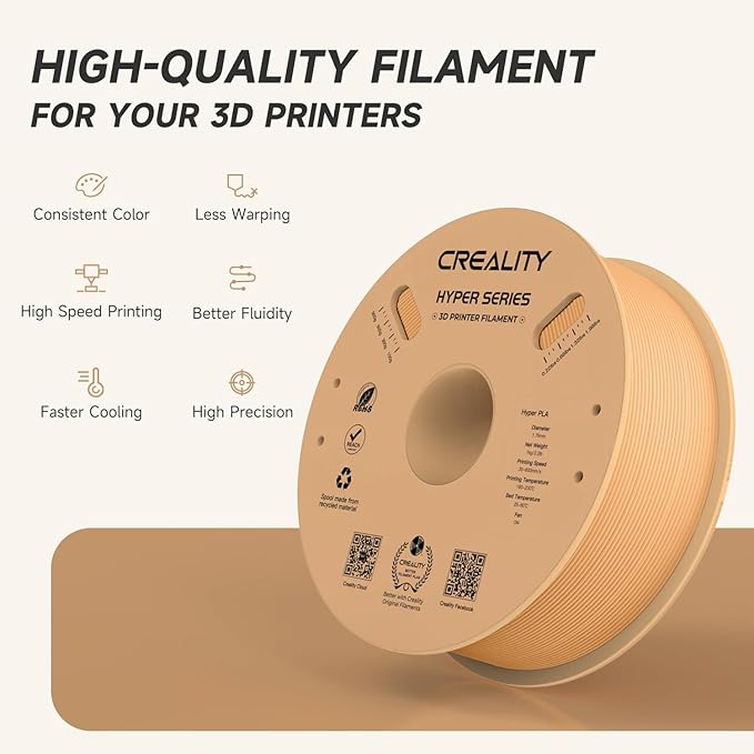 Official Creality Hyper PLA Filament 1.75mm, High Speed PLA 30-600mm/s Rapid 3D - Image 3