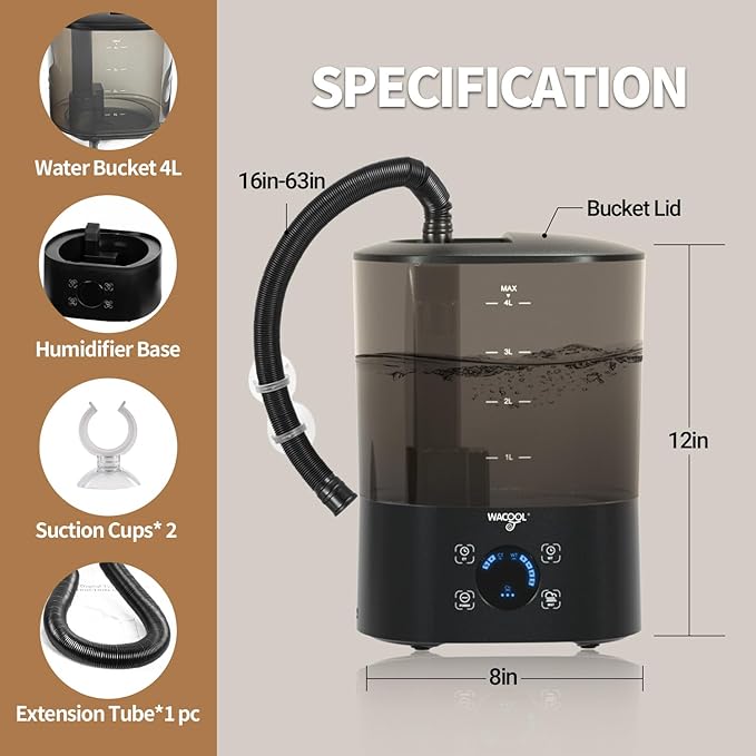 WACOOL Reptile Fogger Mister 4L No-Leak Top-Fill Water Humidifier - Image 3