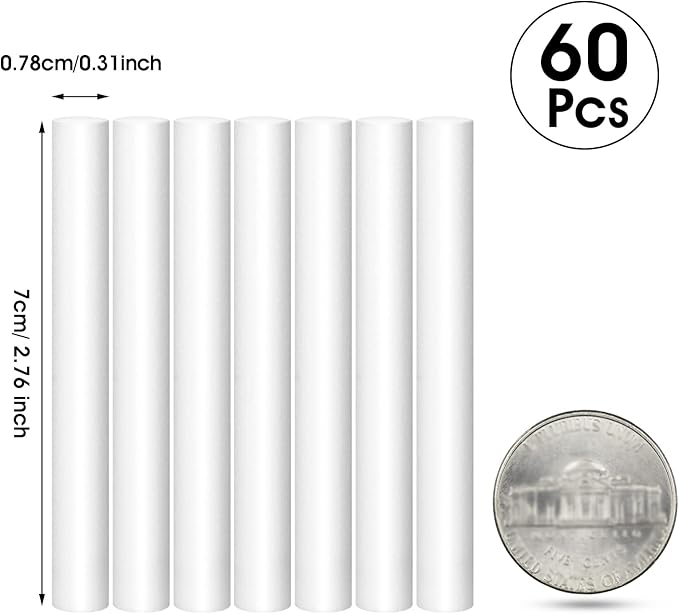 60 Pieces 2.75 X 0.31 Inch Car Diffuser Sponges Refill Sticks Humidifier Filter - Image 2