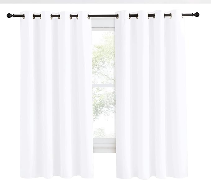 NICETOWN Room Darkening Window Treatment Curtain, Pure White, 1 Panel, 55 by 68 - Image 2