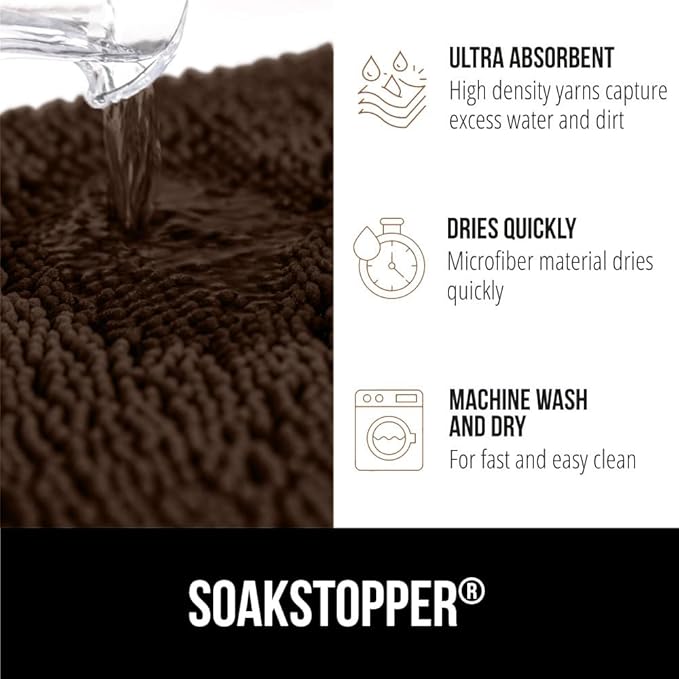 GORILLA GRIP SOAKSTOPPER Dog Door Mat, 60x36 Machine Washable Rug Absorbent - Image 5