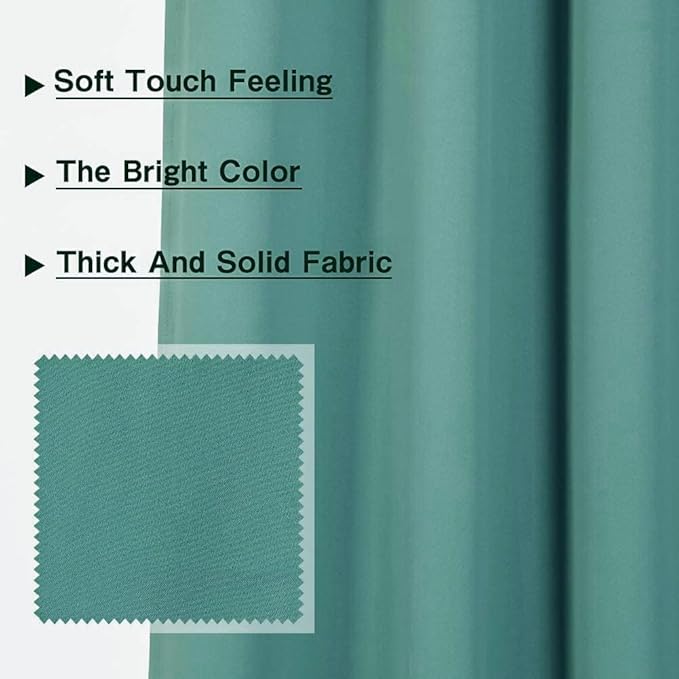 MYSKY HOME Blackout Curtains for Living Room Teal Curtains for Sliding Door - Image 3