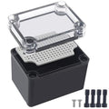 Junction Box, IP67 Waterproof ABS Black Project Box Clear Cover by Otdorpatio