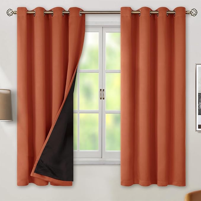 BGment Thermal Insulated 100% Blackout Curtains 63 Inch Length 2 Panels by BGment