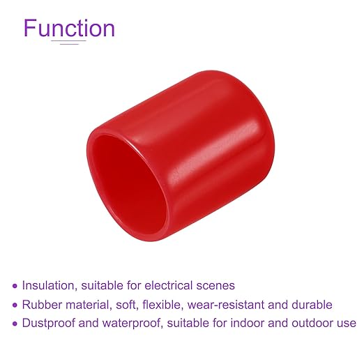 DMiotech 20 Pack 9/16" ID Red Screw Thread Protectors Rubber End Caps Bolt - Image 5