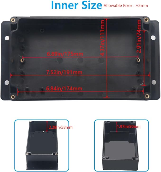 Project Box ABS Black Electrical Boxes IP67 Outdoor Waterproof Junction Box - Image 5
