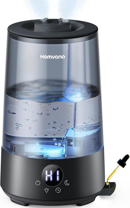 Homvana Humidifiers for Bedroom Home, 3.6L Cool Mist Top-Fill 34H Super Long by Homvana