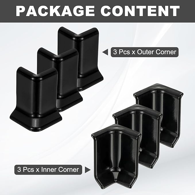 uxcell Self Adhesive Baseboard Corner Blocks, 2.2 Inch Wall Edge Corner - Image 3