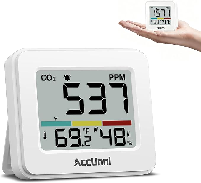 CO2 Monitor Air Quality Monitor Indoor Battery Powered, Carbon Dioxide Detector - Image 8