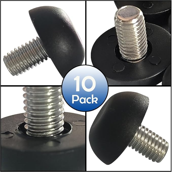 Hooshing 10PCS 8mm x 1.25 M8 Adjustable Furniture Levelers Replacement - Image 3