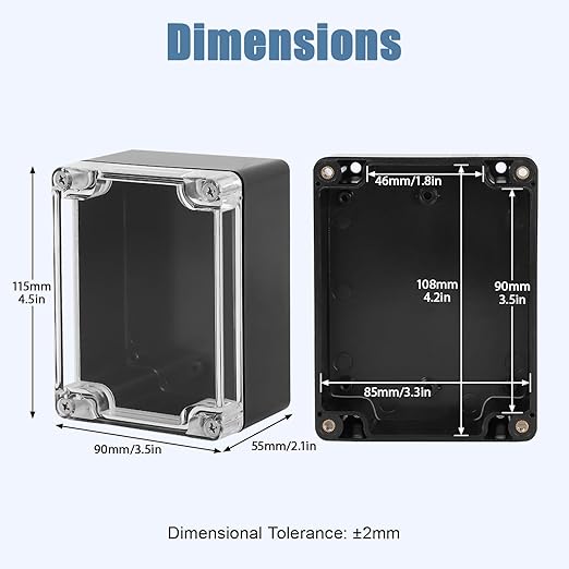LeMotech Project Box ABS Plastic IP65 Waterproof Dustproof Electrical Junction - Image 2
