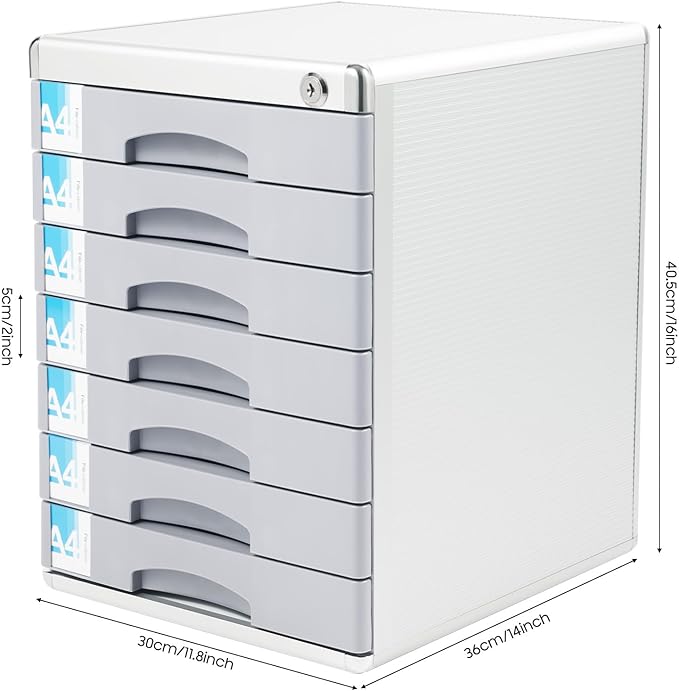 7 Tier Desktop Drawer Organizer, Aluminum Alloy File Organizer, Desktop Drawer - Image 2