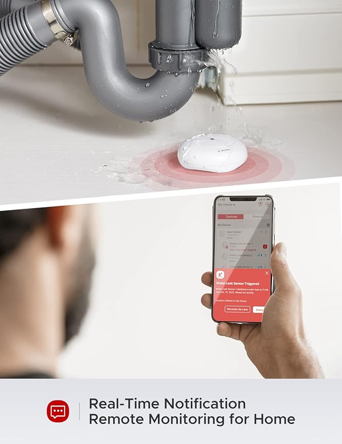 X-Sense Smart Water Leak Detector, Wi-Fi Water Sensor, an Accessory - Image 3