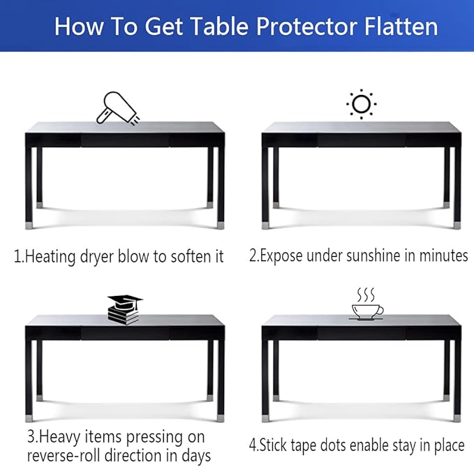 36x87 Inch Transparent PVC Table Cover Cloth Clear Plastic Dining Table - Image 8